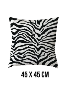 Allernieuwste.nl Kussenhoes Zebra Zwart Wit 2 - 45x45cm