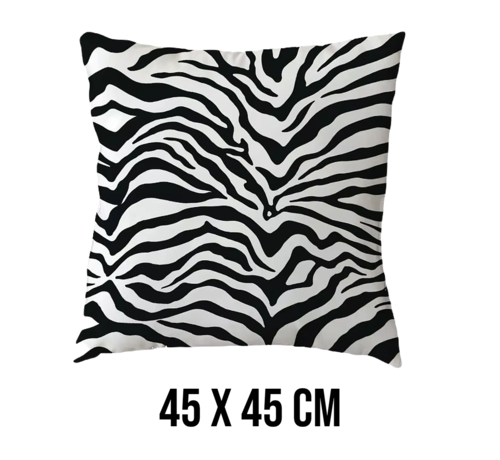 Allernieuwste.nl Allernieuwste.nl® Kussenhoes Zebra Zwart Wit 2  Kussen Polyester - Kussenovertrek - 45 x 45 cm %%