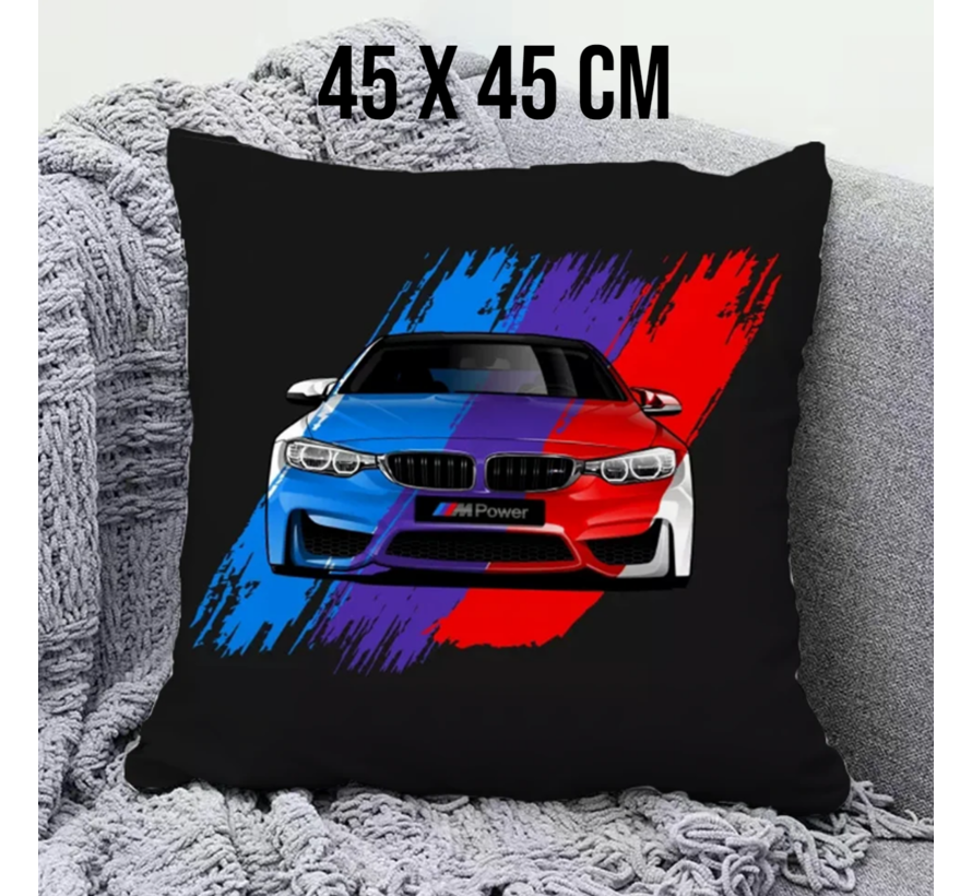 Allernieuwste.nl® Kussenhoes BMW Kussen Polyester - Kussenovertrek - 45 x 45 cm %%