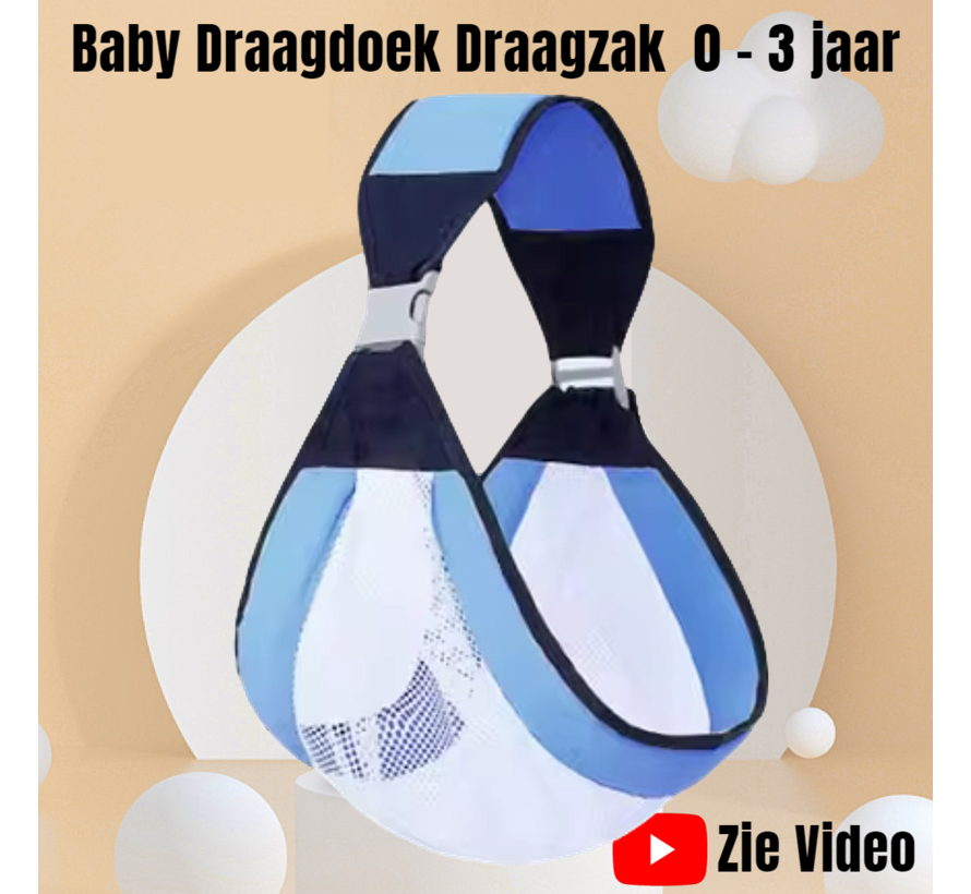 Allernieuwste.nl® Baby Draagzak Draagdoek Babydrager BLAUW - 0 to 3 jaar - Ergonomische Veilige Buikdrager Baby Drager Babydraagzak - Blauw %%