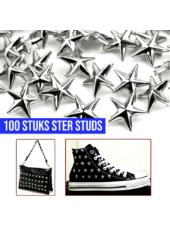 Allernieuwste.nl 100x Zilveren Ster Studs - 1.5 cm - Metaal *