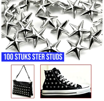 Allernieuwste.nl 100x Zilveren Ster Studs - 1.5 cm - Metaal *