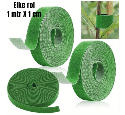 Allernieuwste.nl Allernieuwste.nl® 6 ROLLEN Plantenbinder Klittenband Groen - Plantenklittenband Zelfklevend Binddraad - 6 Rol 1 Meter X 1cm Groen %%