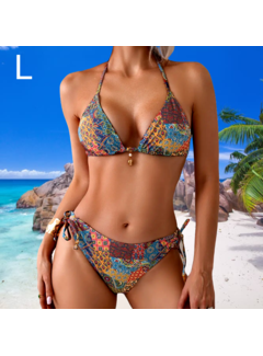 LaGloss 2-delige BoHo Kleurrijke Bikini Set - Maat L