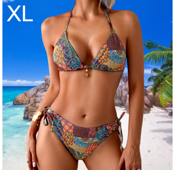LaGloss 2-delige BoHo Kleurrijke Bikini Set - Maat XL