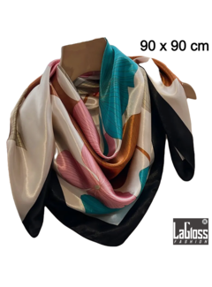 LaGloss Luxe Vierkante Sjaal Vintage Bloemen - 90 x 90 cm