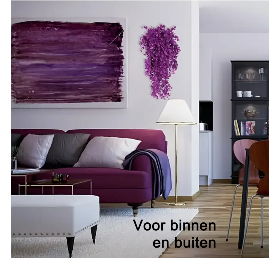 Allernieuwste.nl® 2 STUKS Hangende Kunstplanten Bloemen voor Terras Veranda Balkon UV-Bestendig 80 cm Kleur Rood Paars %%