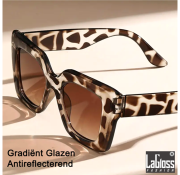 LaGloss Zonnebril Luipaard Print - Bruin - Creme