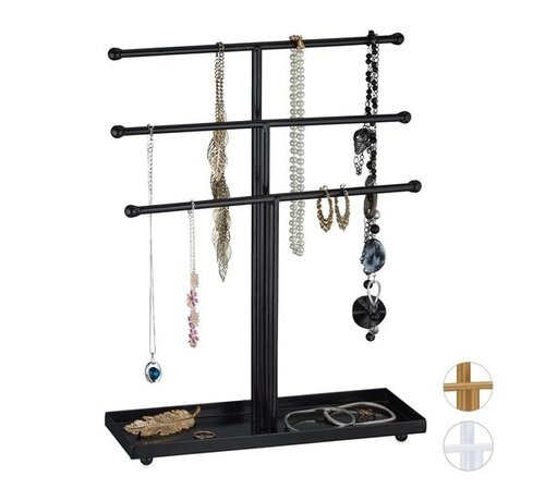 Allernieuwste.nl Allernieuwste.nl® Sieradenhouder metaal - sieradenrekje - sieradenstandaard - voor kettingen - porte-bijoux - - zwart