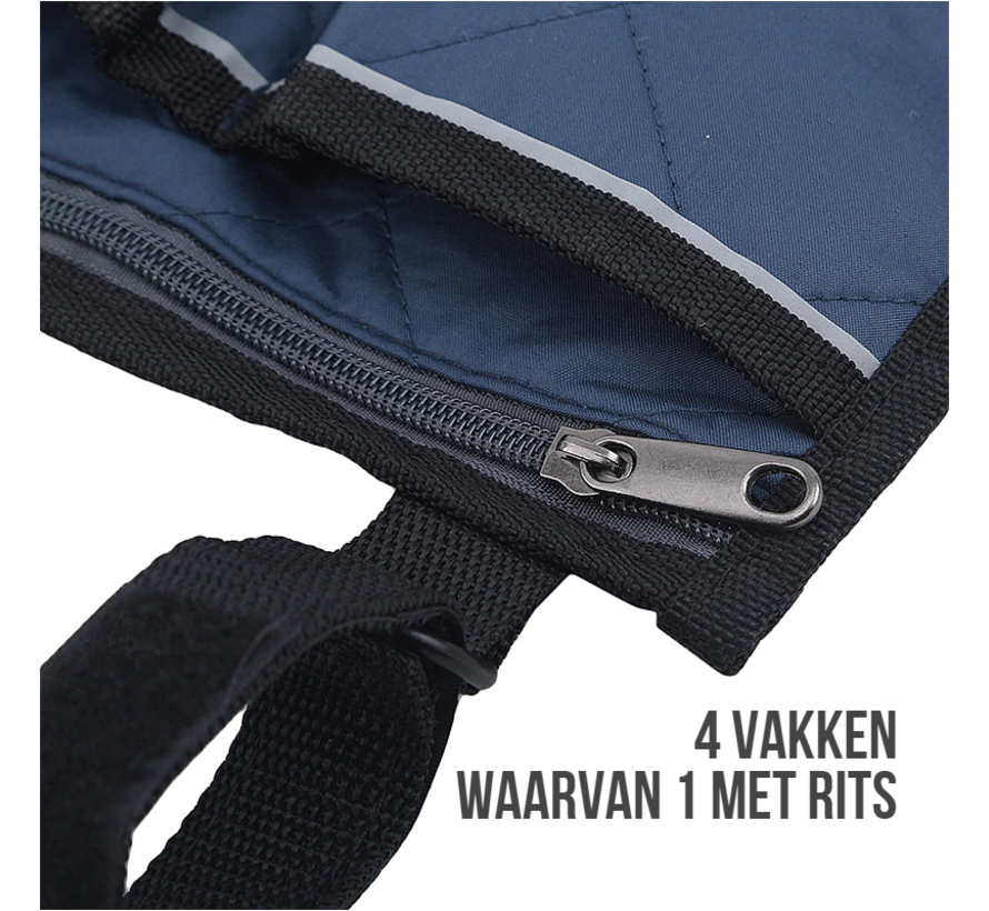 Allernieuwste.nl® Rolstoel Armsteun Opbergtas Zwart - Rolstoeltas met 4 Opbergvakken - 32.5 x 18 cm - Kleur ZWART