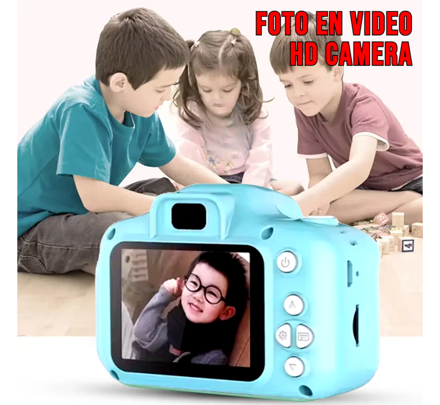 Allernieuwste.nl® Mini Digitale HD Camera Video + Foto Kinderen USB2.0 1080P - Kleur Blauw