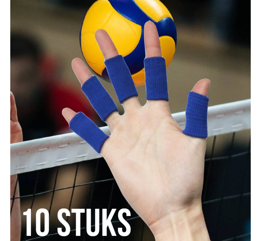 Allernieuwste.nl® 10 STUKS BLAUWE Sport Vingerbescherming Volleybal Basketbal Handbal Badminton Fitness Yoga - Beschermt Vingers - 10x Blauw