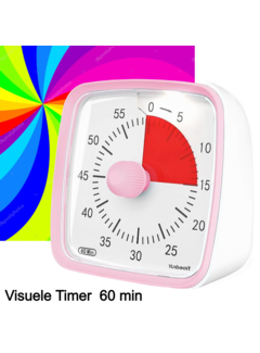Allernieuwste.nl Visuele Afteltimer Met Nachtlampje - 60 Minuten - Rose Rood