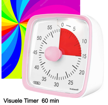 Allernieuwste.nl Visuele Afteltimer Met Nachtlampje - 60 Minuten - Rose Rood
