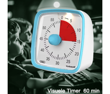 Allernieuwste.nl Visuele Timer Kinderen Met Nachtlampje - 60 Minuten - Blauw Rood