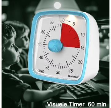 Allernieuwste.nl Visuele Timer Kinderen Met Nachtlampje - 60 Minuten - Blauw Rood
