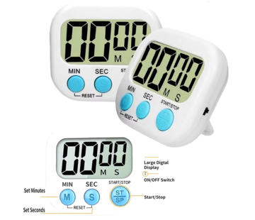 Allernieuwste.nl Elektronische Timer Met Luid Alarm Magnetisch - Groot Display Wit