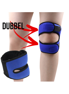 Allernieuwste.nl 1x Dubbele Patellaband Kniepeesband - Blauw