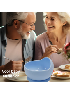 Allernieuwste.nl Kom met Zuignap BLAUW - Anti-Slip Eet Servies