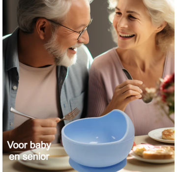 Allernieuwste.nl Kom met Zuignap BLAUW - Anti-Slip Eet Servies