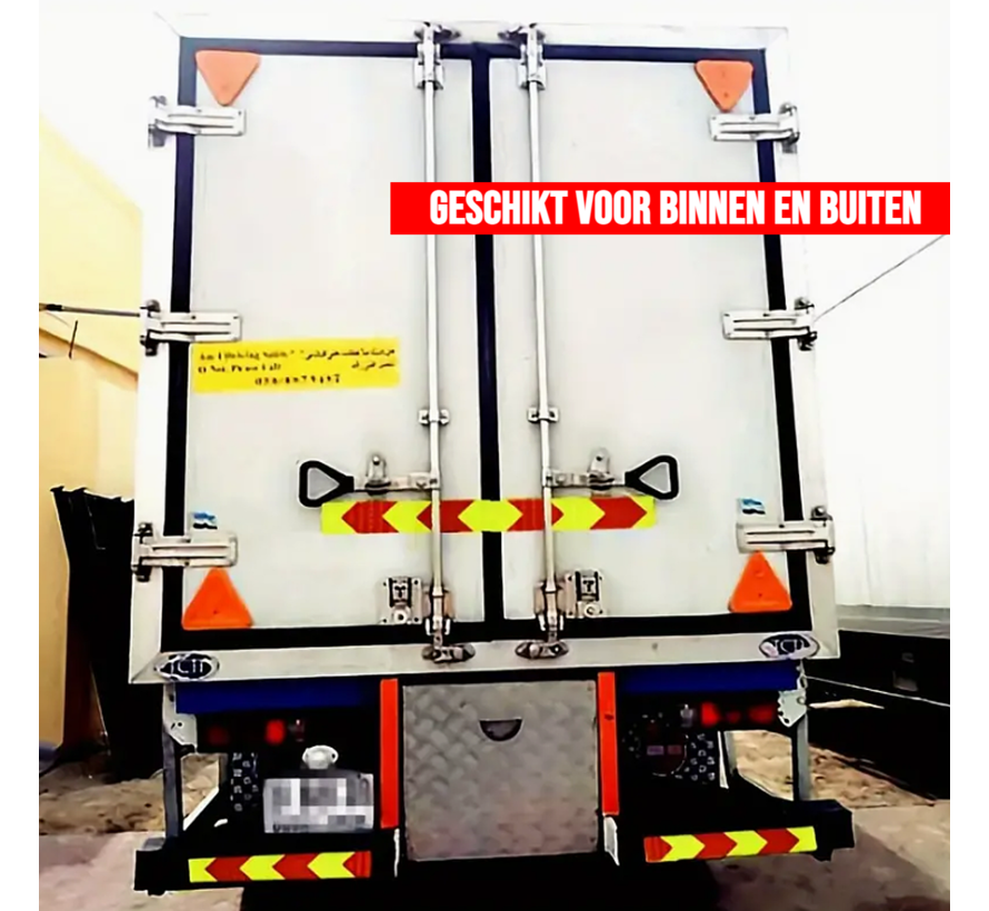 Allernieuwste.nl® 2 Rollen Reflecterende Tape Stickers Veiligheidstape - 50mmx3mtr - Reflectie Reflector Plakband - Geel-Rood - 2 Rollen %%