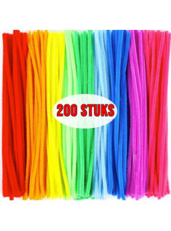 Allernieuwste.nl® 200 Stuks Chenilledraad Pijpenragers - Multicolor