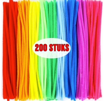 Allernieuwste.nl® 200 Stuks Chenilledraad Pijpenragers - Multicolor