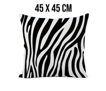 Allernieuwste.nl Kussenhoes Zebra print 3 Wit Zwart - 45x45cm