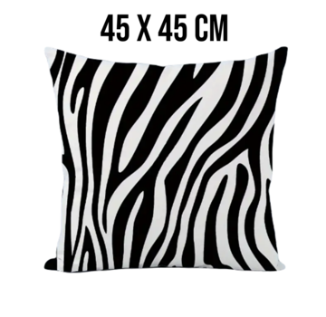 Allernieuwste.nl Kussenhoes Zebra print 3 Wit Zwart - 45x45cm