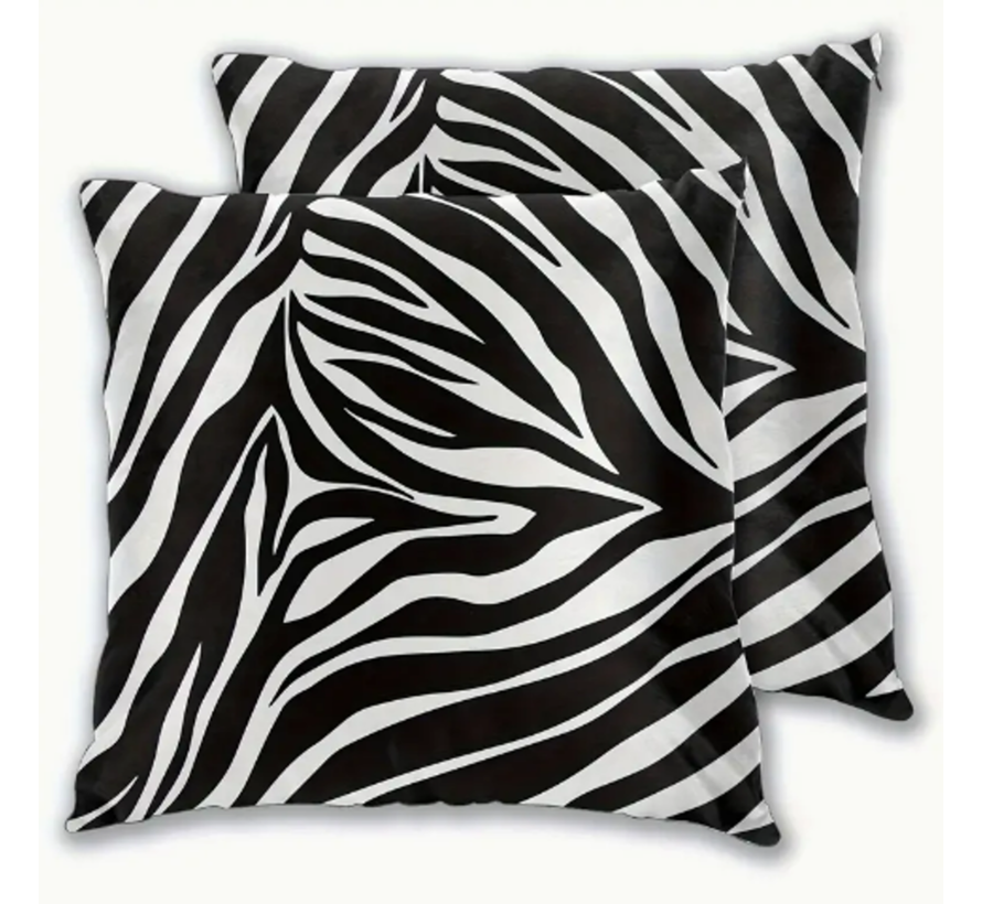 Allernieuwste.nl® Kussenhoes Zebra print Wit Zwart - Moderne Woondecoratie - 45x45cm