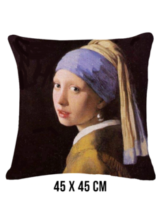 Allernieuwste.nl Kussenhoes Meisje met de Parel Johannes Vermeer - 45x45 cm