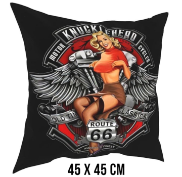 Allernieuwste.nl Kussenhoes Vintage Route 66 - 45 x 45 cm