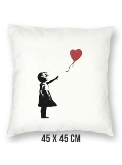 Allernieuwste.nl Kussenhoes Banksy Grafitti Girl with Balloon - 45 x 45 cm