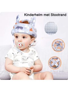 Allernieuwste.nl Baby Valhelm Hoofdkussen met Stootrand / Groen-Grijs