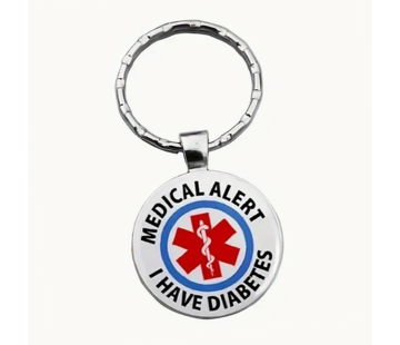 Allernieuwste.nl Diabetes Sleutelhanger Medisch Alarm Zilverkleurig *