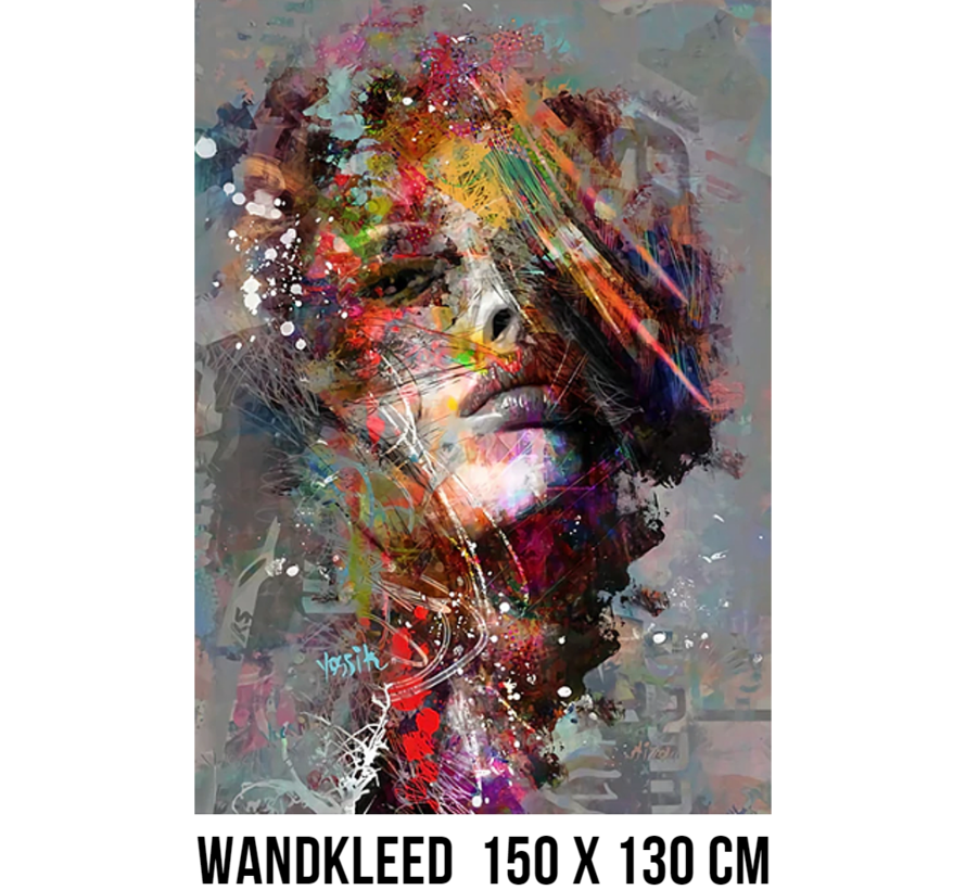 Allernieuwste.nl® Sterke Zelfstandige Vrouw Wandkleed Wandtapijt Wanddecoratie Muurkleed Tapestry - Abstract Graffiti - Kleur - 150 x 130 cm