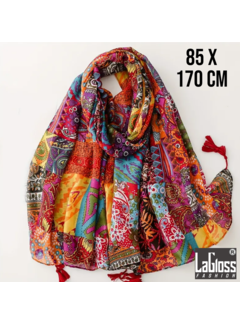 LaGloss Patchwork Sjaal Mix Kleurblok 85 x 170 cm