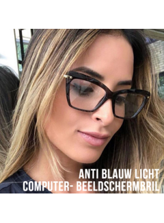 Allernieuwste.nl Zwart Geblokte Modieuze Computerbril **