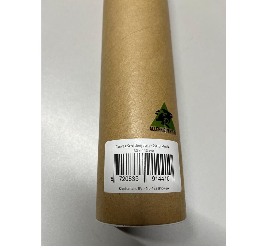 Allernieuwste.nl® Canvas Schilderij Joker 2019 Movie - Kunst aan je Muur - Modern Realistisch / Film - Kleur - 60 x 110 cm