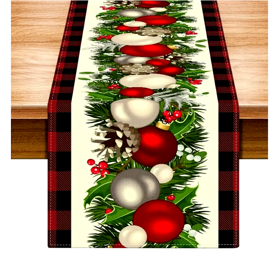 Kerst Tafelloper Kerstmis Ontwerp Decoratie Tafelband Kerstdiner 33 x 180 cm %%