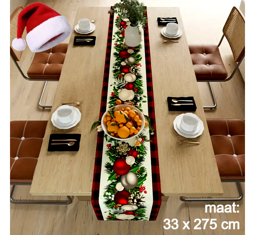 Allernieuwste.nl® Kerst Tafelloper Kerstmis Ontwerp Decoratie Tafelband Kerstdiner 33 x 275 cm