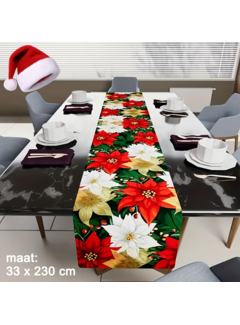 Allernieuwste.nl Kerst Tafelloper Kerstster Kerstmis Decoratie-  33 x 230 cm