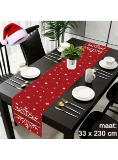 Allernieuwste.nl Kerst Tafelloper Sterren Snow Kerstmis Decoratie - 33 x 230 cm