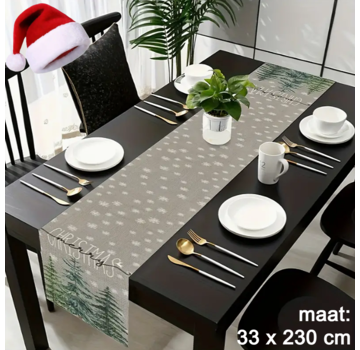 Allernieuwste.nl Kerst Tafelloper Merry Christmas Kerstmis Decoratie - 33 x 230 cm