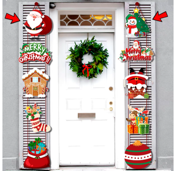 Allernieuwste.nl Set van 2 Kerstmis Hangende Deur Banner - 10 Designs