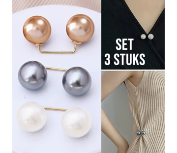 LaGloss 3 STUKS Parel Veiligheidsspelden Set Kledingspelden  *