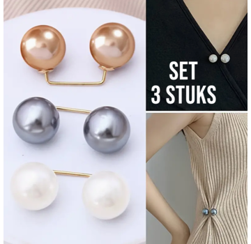 LaGloss 3 STUKS Parel Veiligheidsspelden Set Kledingspelden  *