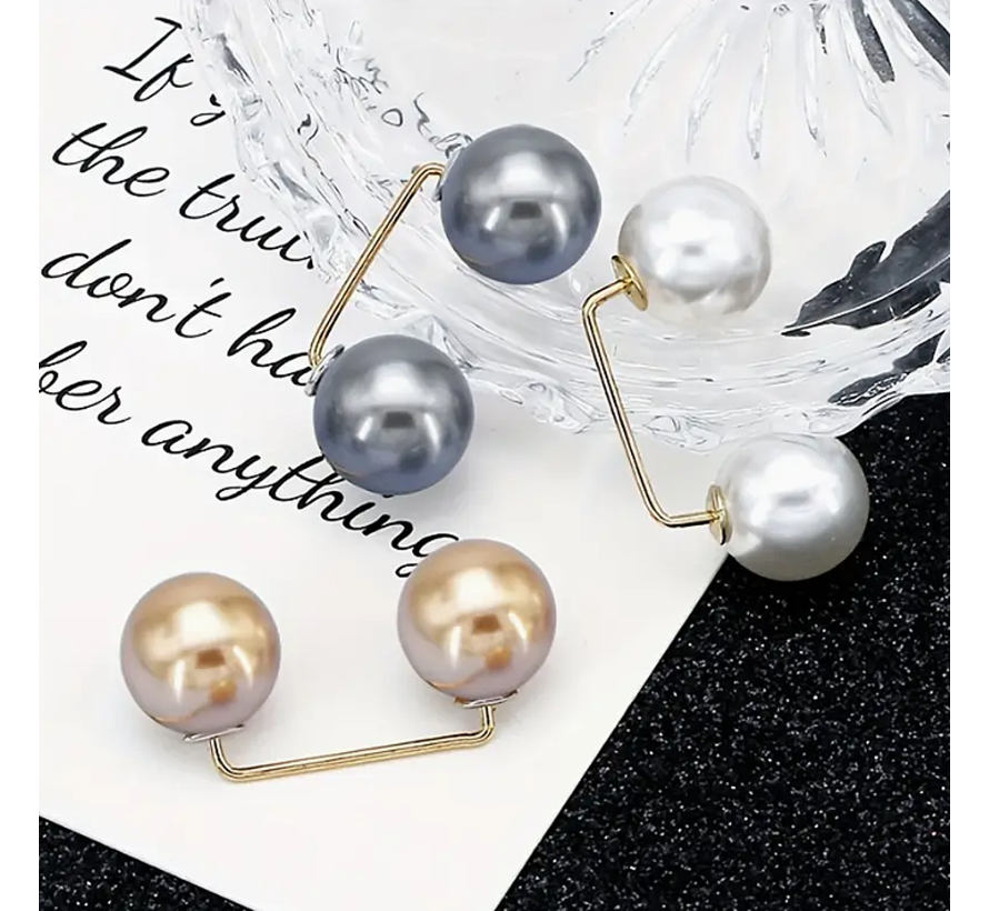 LaGloss® 3 STUKS Parel Veiligheidsspelden Set Kledingspelden Elegante Fashion Clips voor Veiligheid en Stijl %%