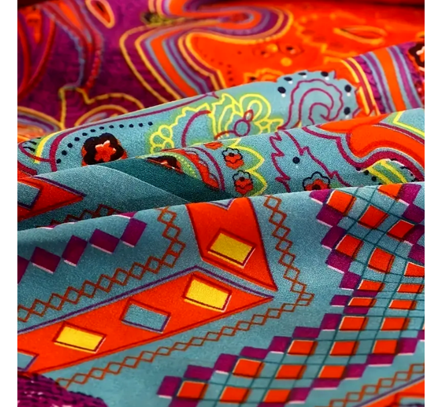 Allernieuwste.nl® Boho Bohemian Dekbedovertrek met 2 Kussenslopen Set - Kleurige Bedsprei Zacht Ademend - 230 x 230 cm %%