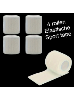 Allernieuwste.nl 4 Rollen Zelfklevende Elastische Sport Brace Verbanden - Wit